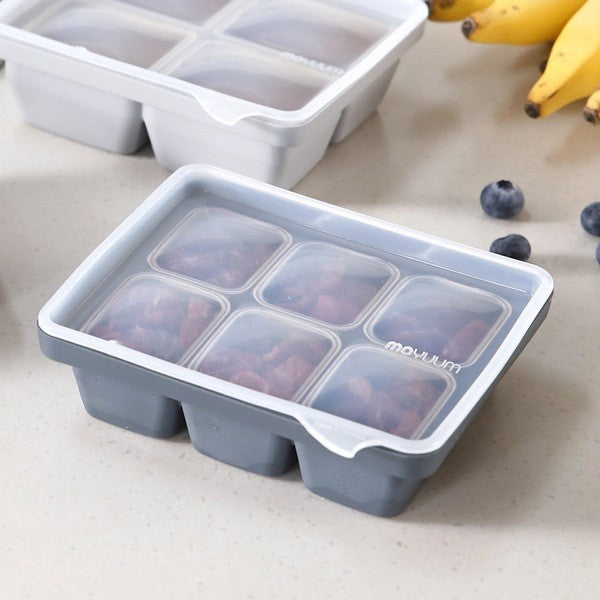 Moyuum Silicone Baby Food Freezer Tray, 6 cubes (2 Colors) - Pupsik Singapore