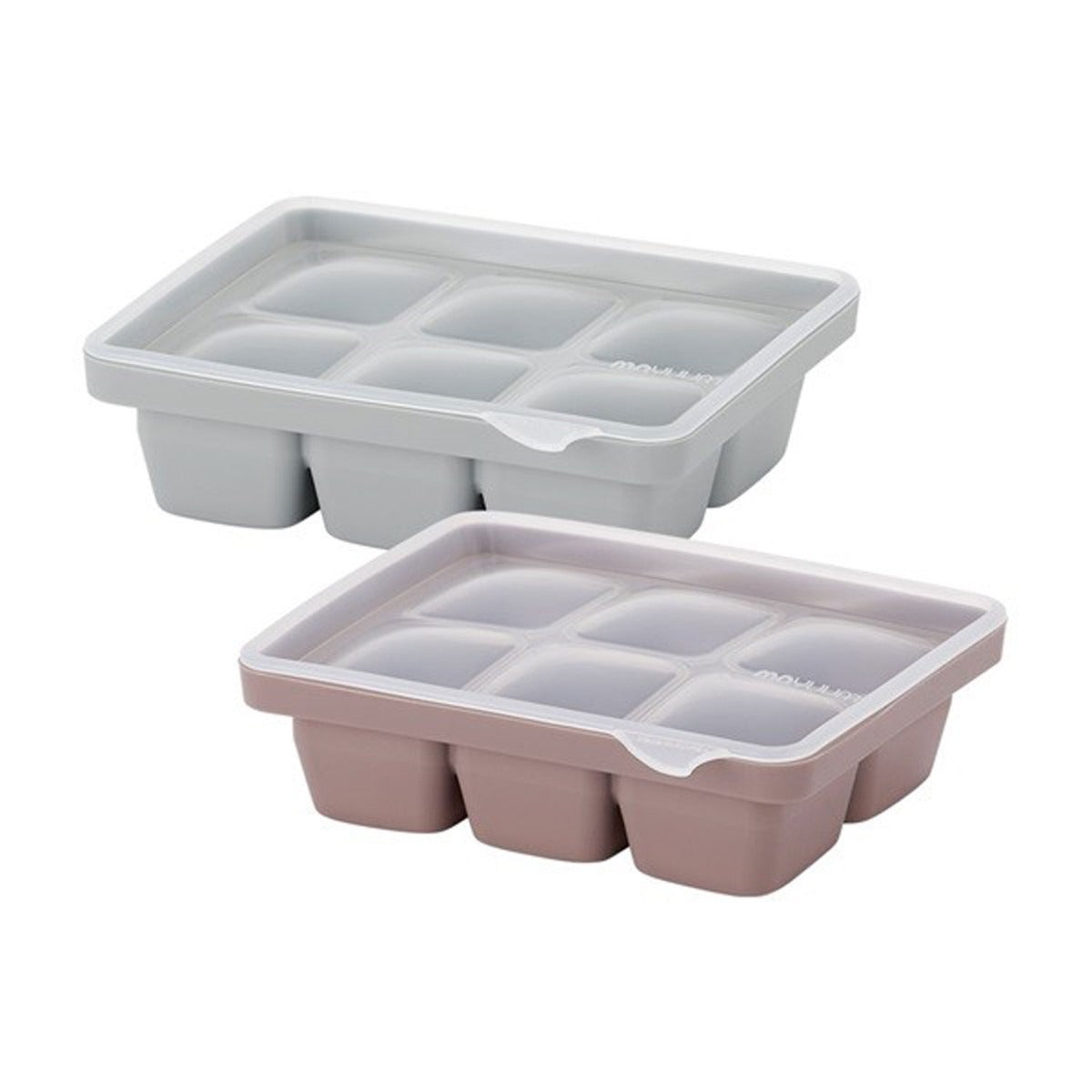 Moyuum Silicone Baby Food Freezer Tray, 6 cubes (2 Colors)
