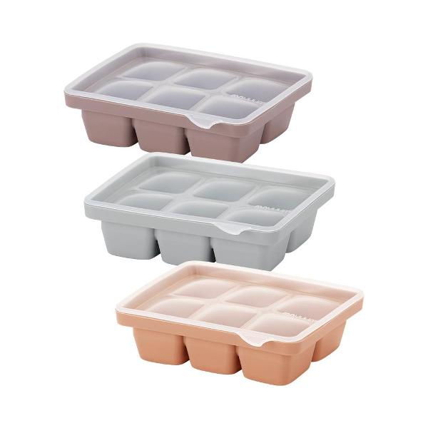 Moyuum Silicone Baby Food Freezer Tray, 6 cubes (2 Colors)