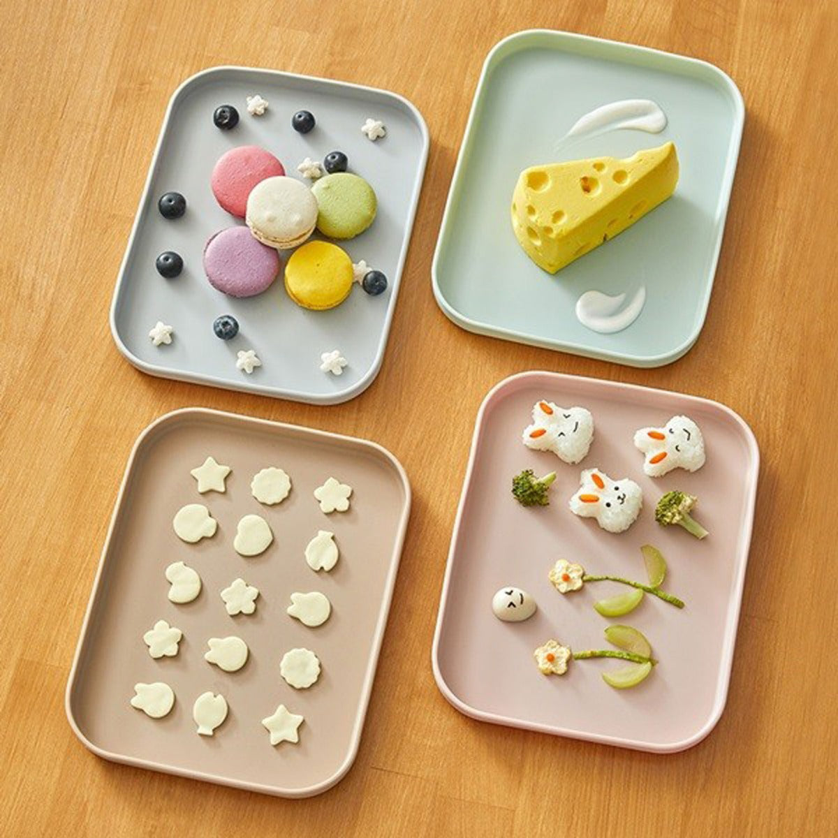 Moyuum Divided Silicone Tray Suction Plate with Lid - 3 Colours