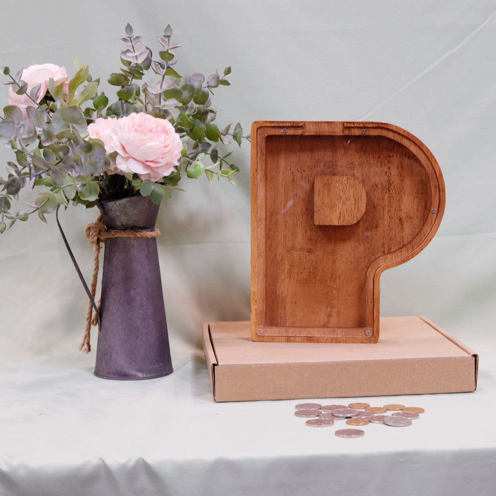 Wooden Alphabet Piggy Bank (23 Letters) - Pupsik Singapore