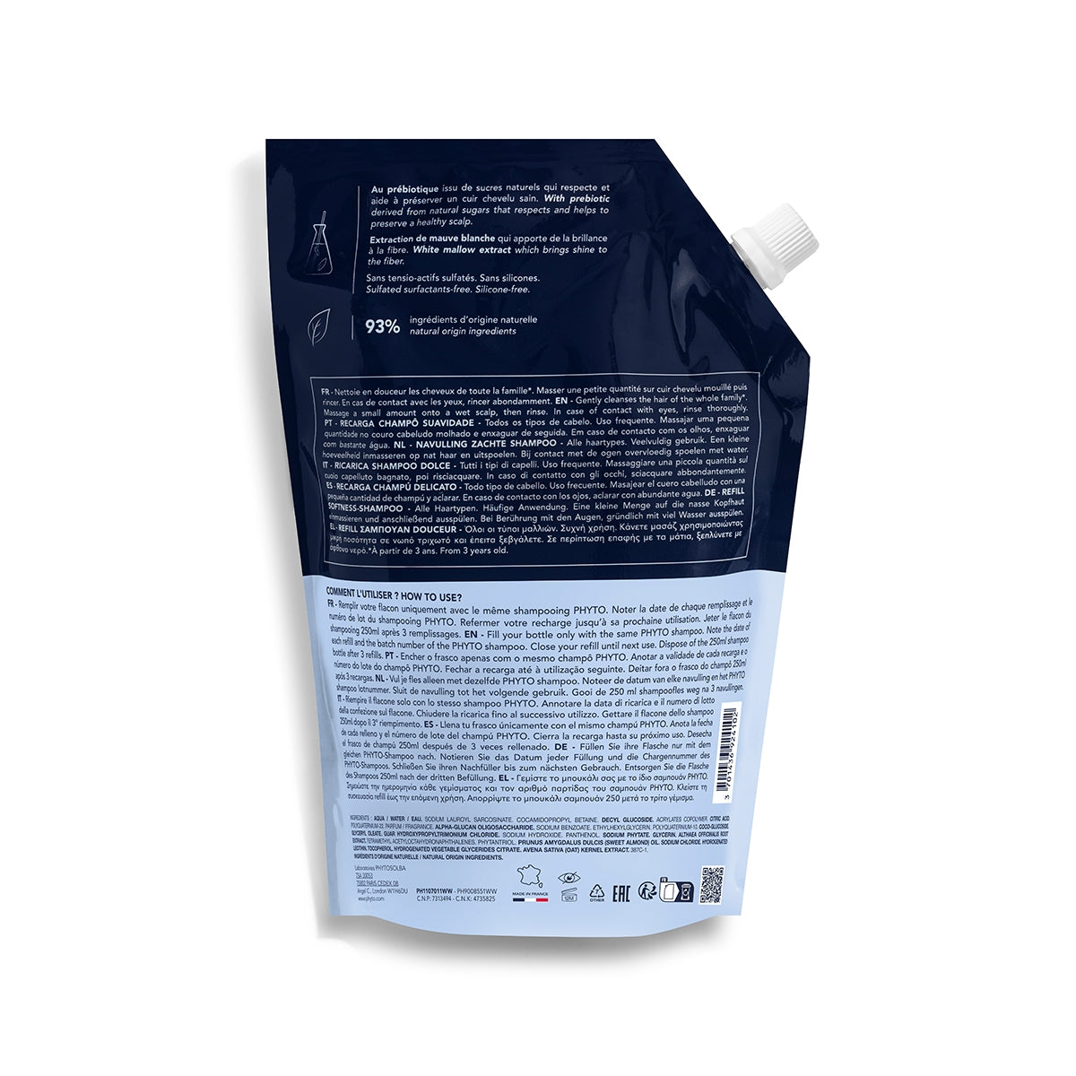 Phyto Softness Shampoo, 750ml Refill (Exp 09/27)