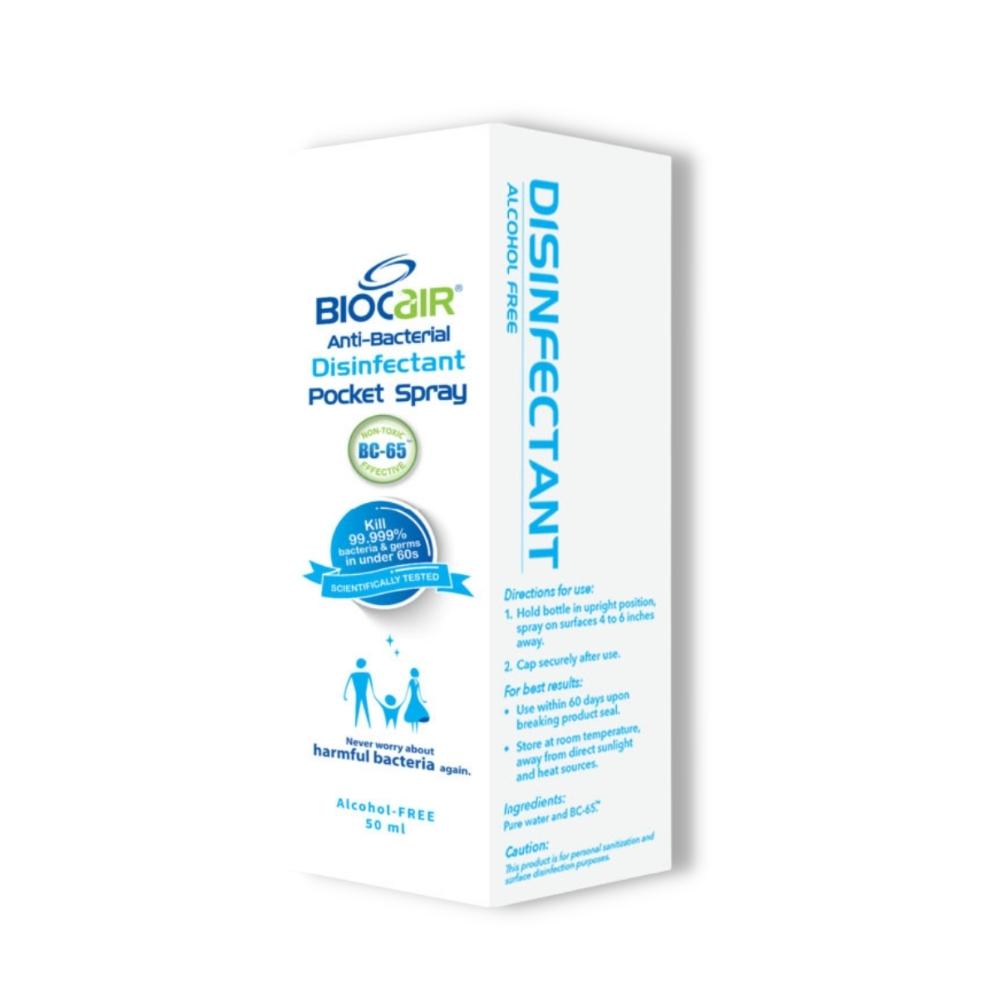 BioCair Disinfectant Pocket Spray, 50ml - exp 02/26