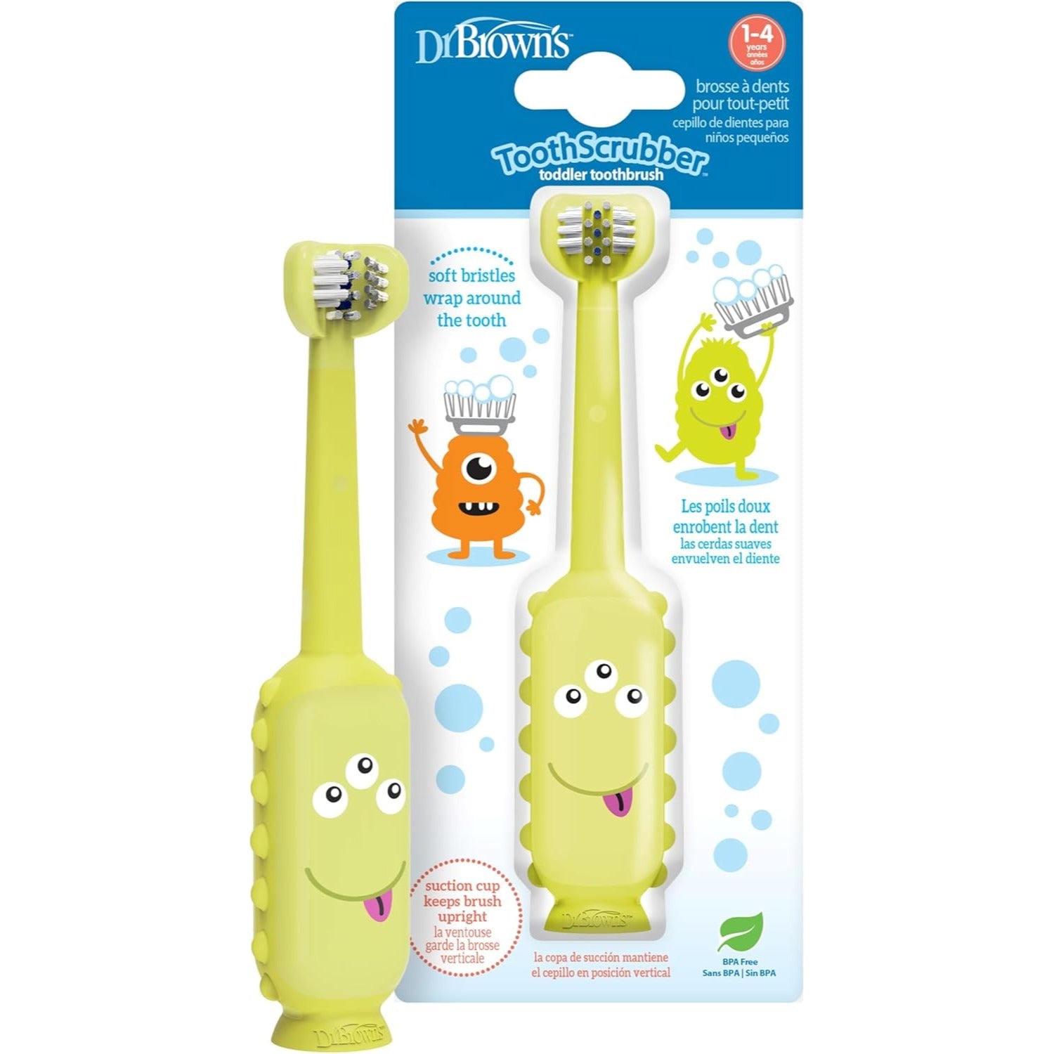 Dr. Brown's ToothScrubber Toddler Toothbrush (2 Designs) | 1-4 Years