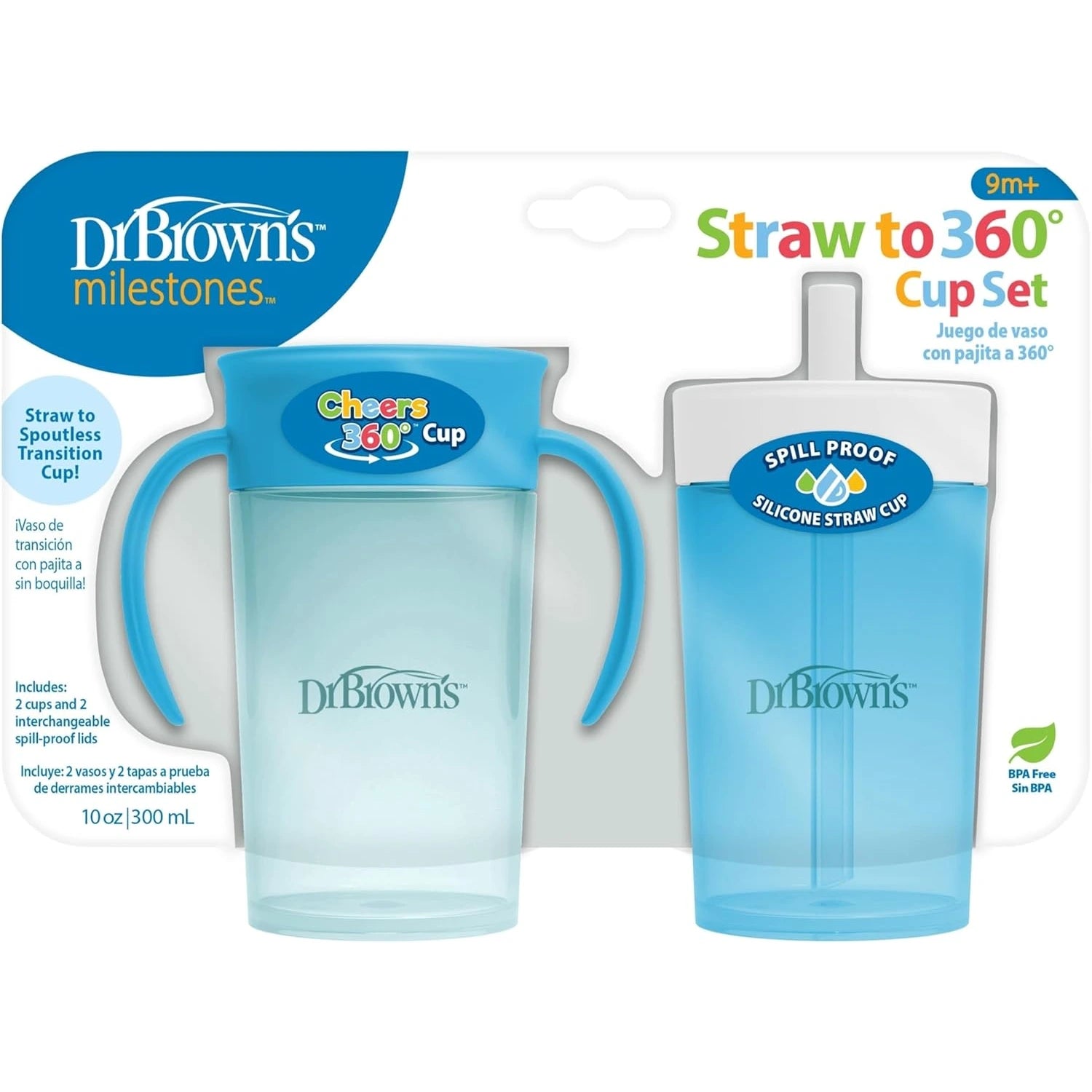 Dr. Brown's Milestones Straw to 360° Cup Set - 2pk (3 Colors) | 9M+