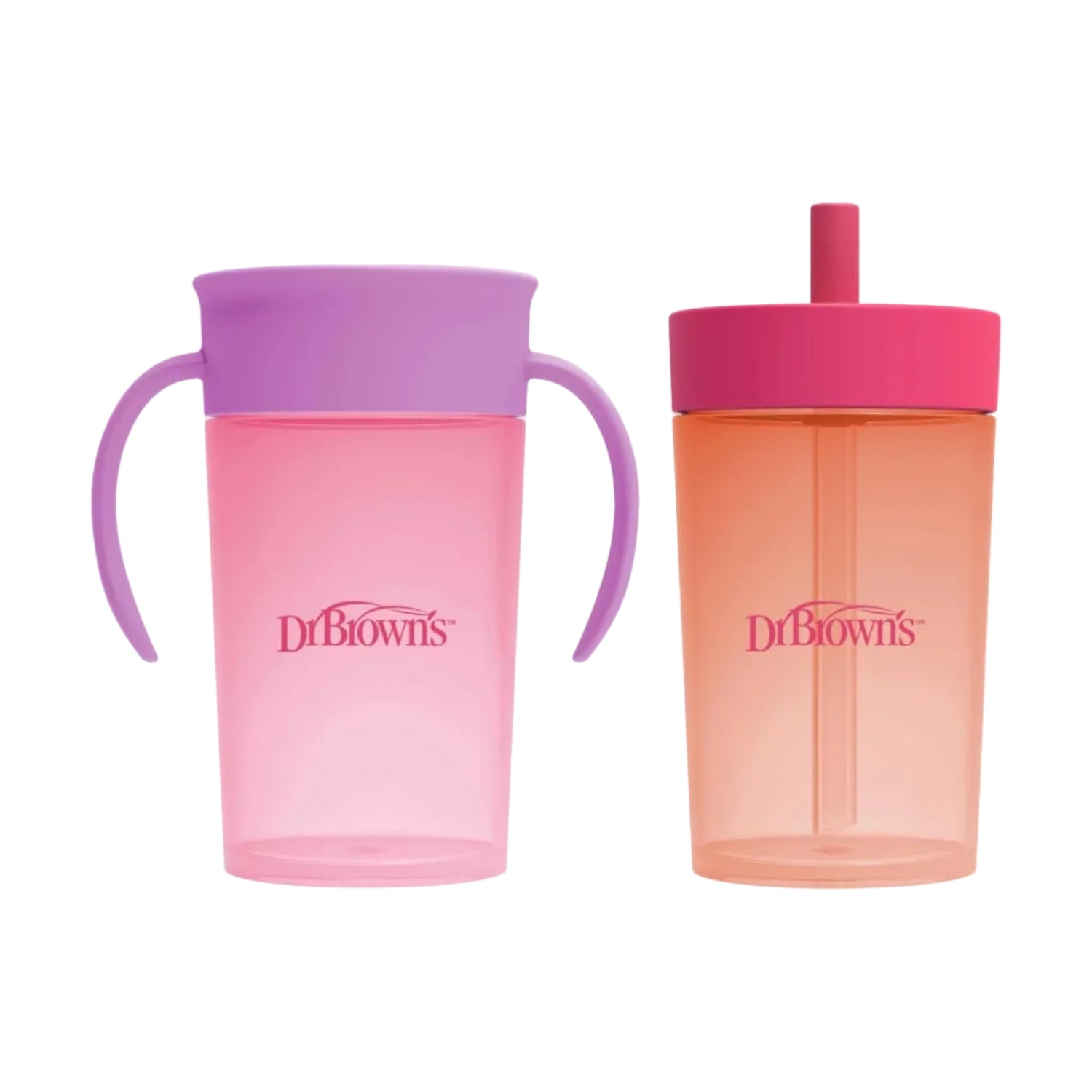 Dr. Brown's Milestones Straw to 360° Cup Set - 2pk (3 Colors) | 9M+