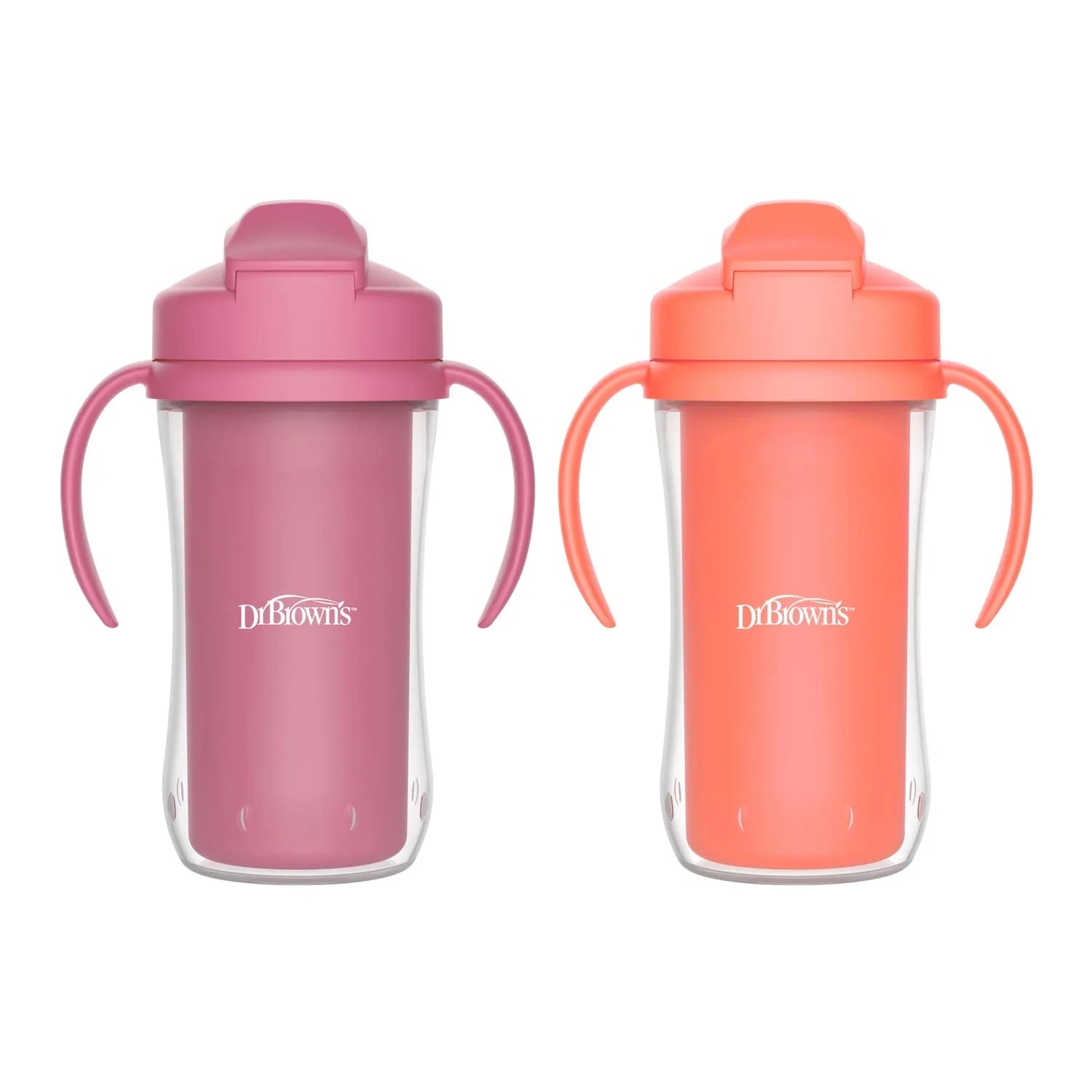Dr. Brown’s Milestones Insulated Straw Cup, 10oz/300ml - 2pk (4 Colors) | 12M+