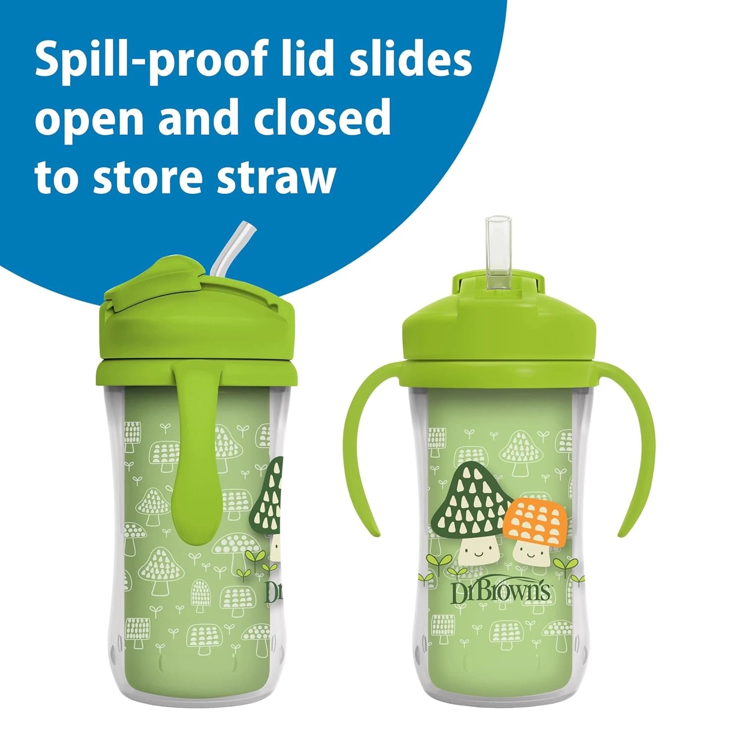 Dr. Brown’s Milestones Insulated Straw Cup, 10oz/300ml - 2pk (4 Colors) | 12M+