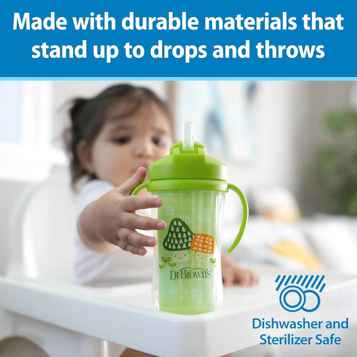 Dr. Brown’s Milestones Insulated Straw Cup, 10oz/300ml - 2pk (4 Colors) | 12M+