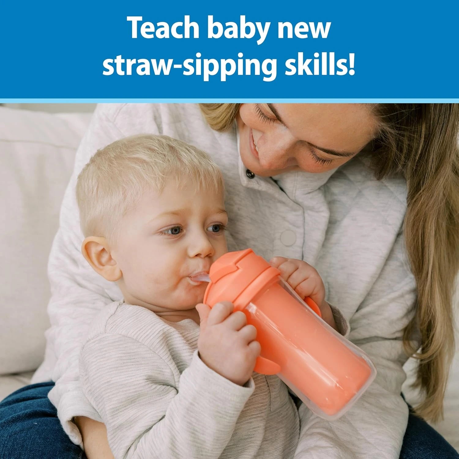 Dr. Brown’s Milestones Insulated Straw Cup, 10oz/300ml - 2pk (4 Colors) | 12M+