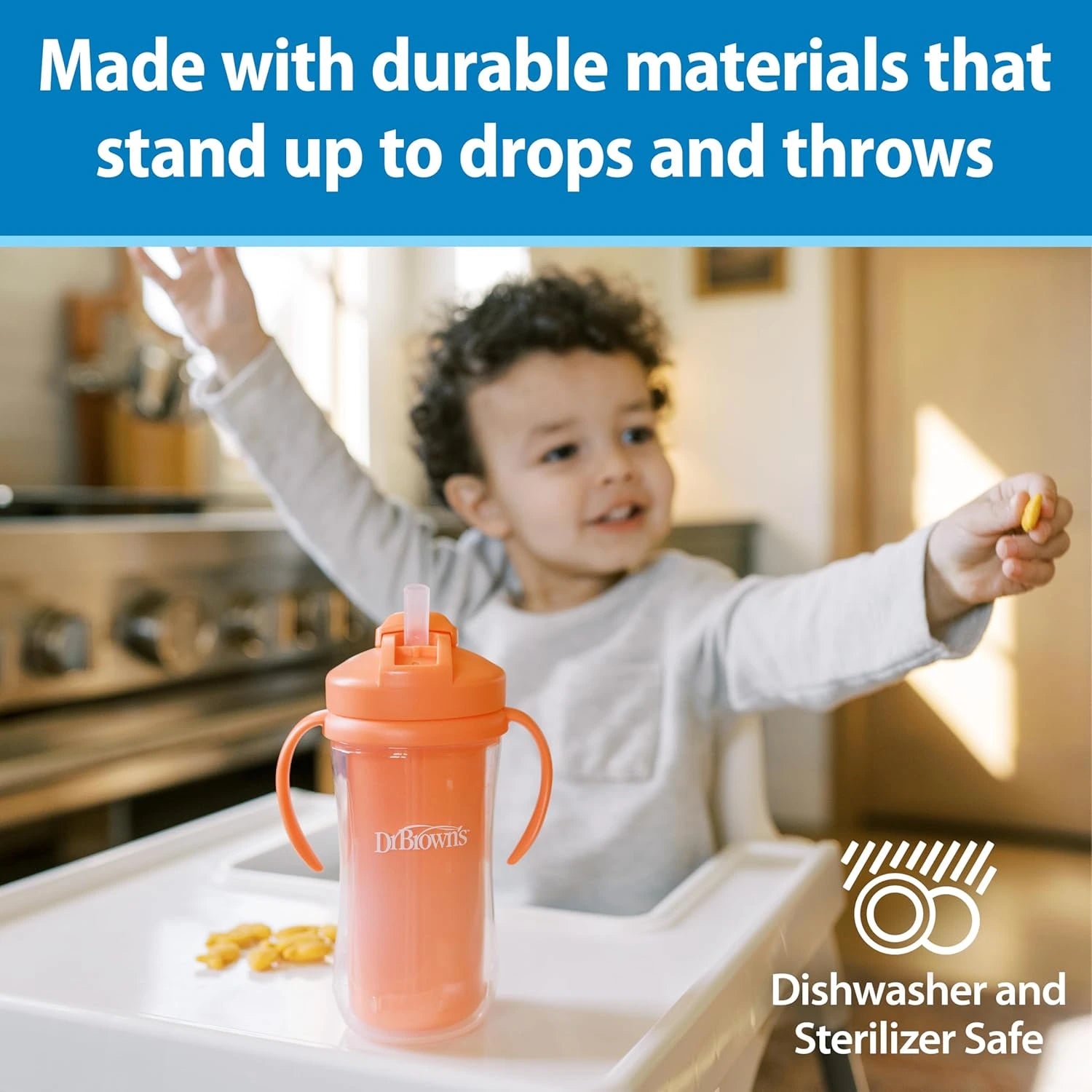 Dr. Brown’s Milestones Insulated Straw Cup, 10oz/300ml - 2pk (4 Colors) | 12M+