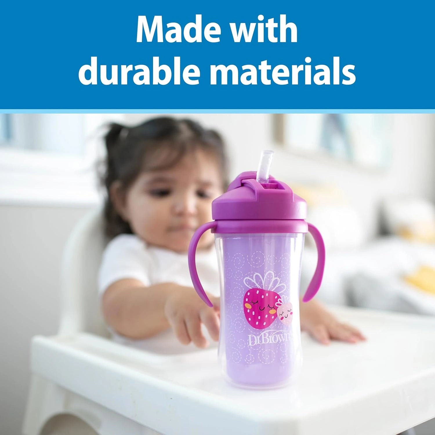Dr. Brown’s Milestones Insulated Straw Cup, 10oz/300ml - 2pk (4 Colors) | 12M+