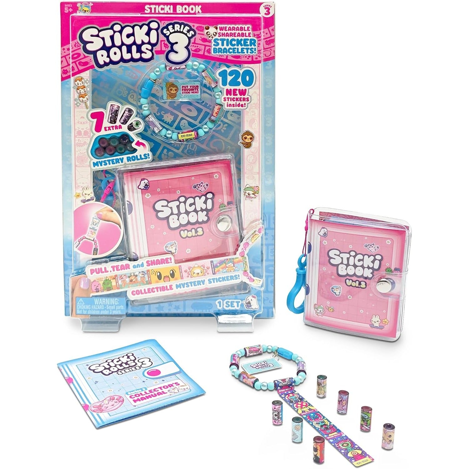 Sticki Rolls Sticki Book Series 3 with Wearable Shareable Sticker Bracelet