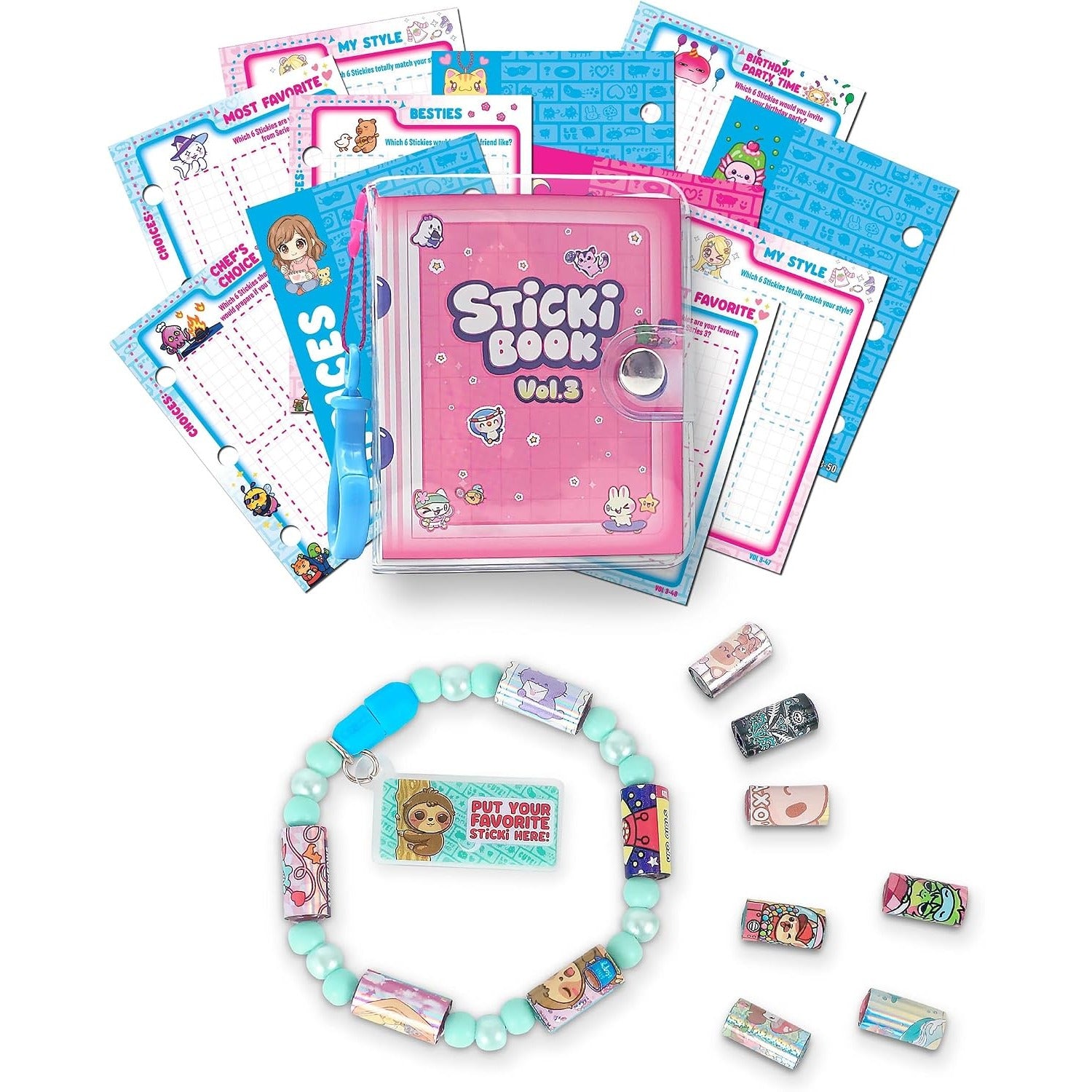 Sticki Rolls Sticki Book Series 3 with Wearable Shareable Sticker Bracelet