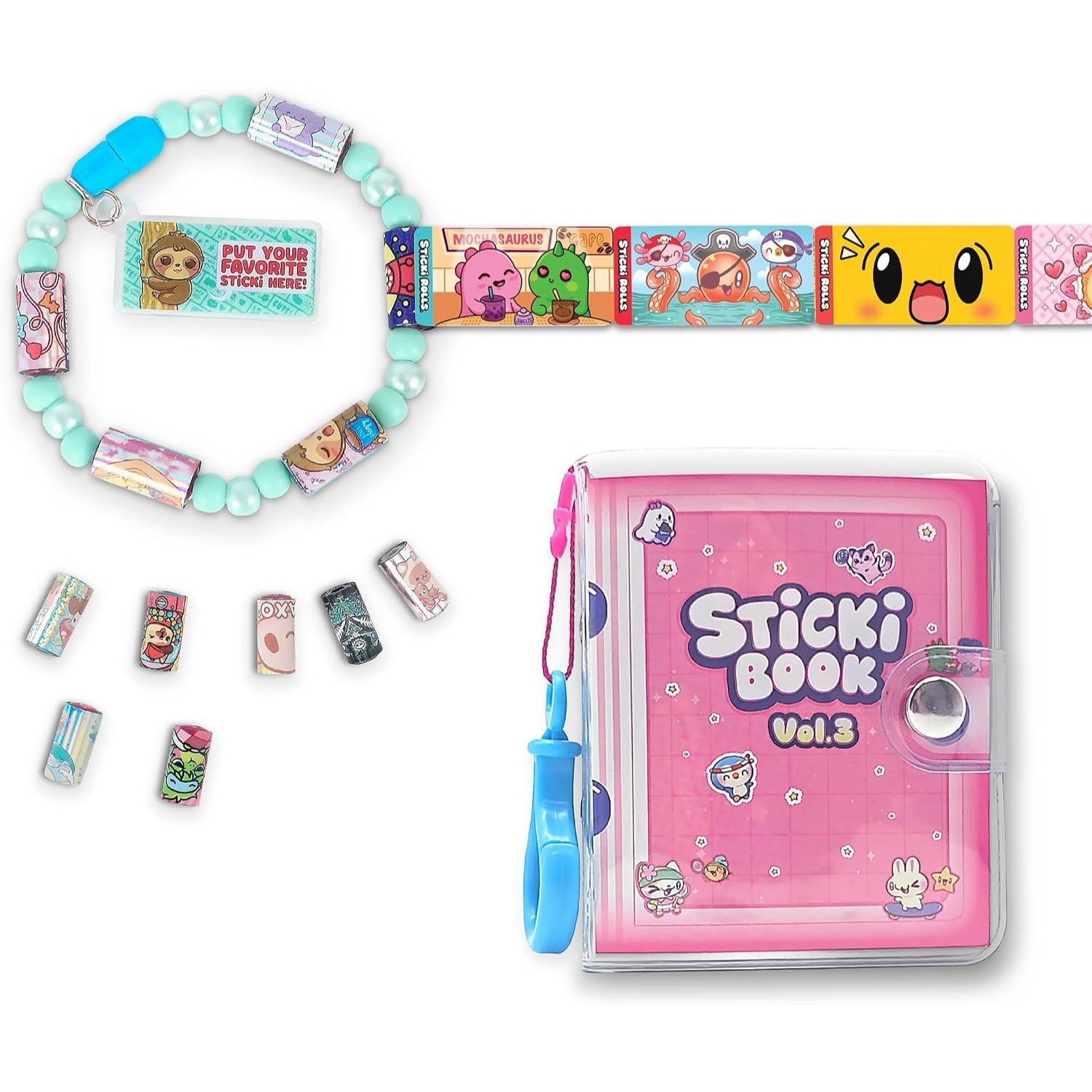 Sticki Rolls Sticki Book Series 3 with Wearable Shareable Sticker Bracelet