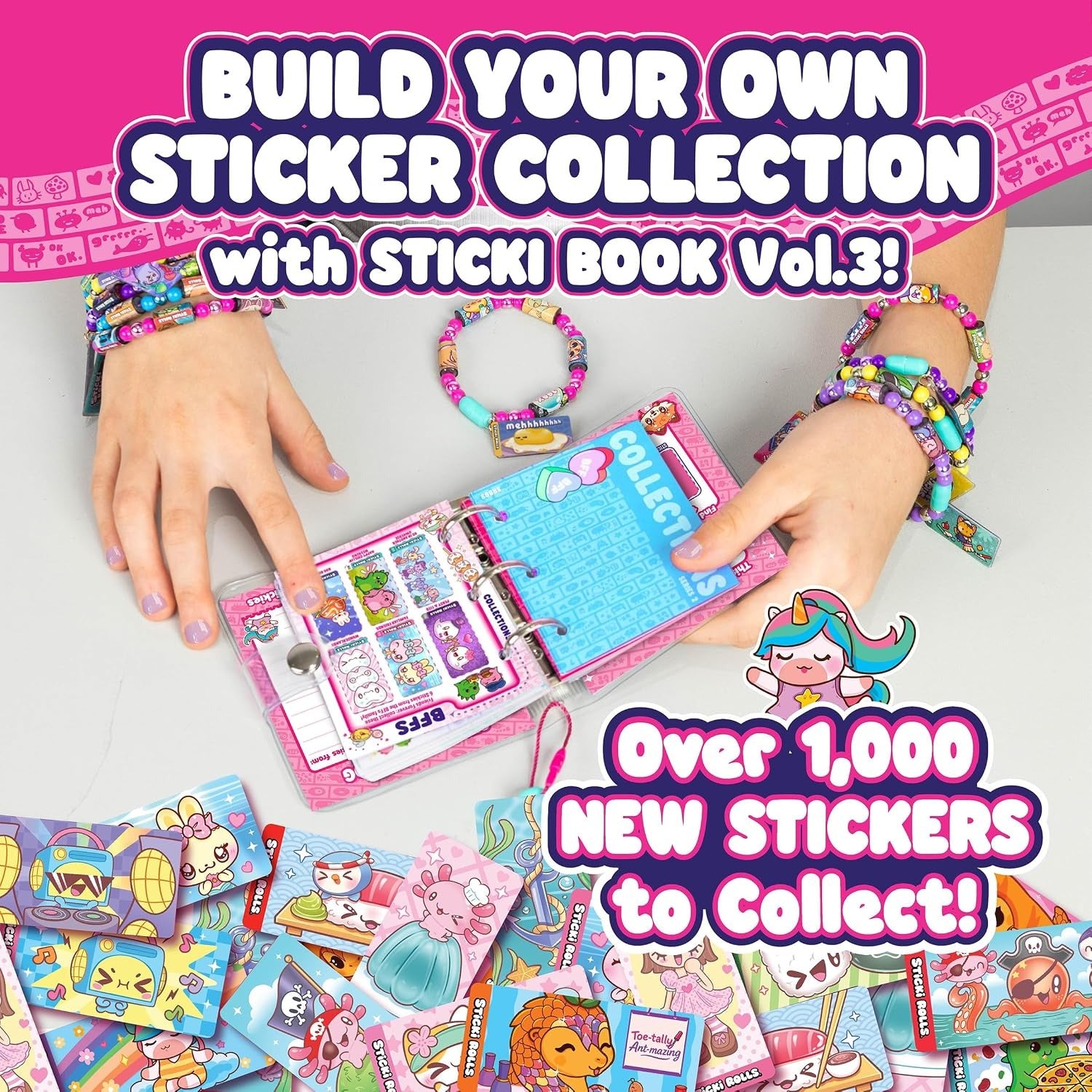 Sticki Rolls Sticki Book Series 3 with Wearable Shareable Sticker Bracelet
