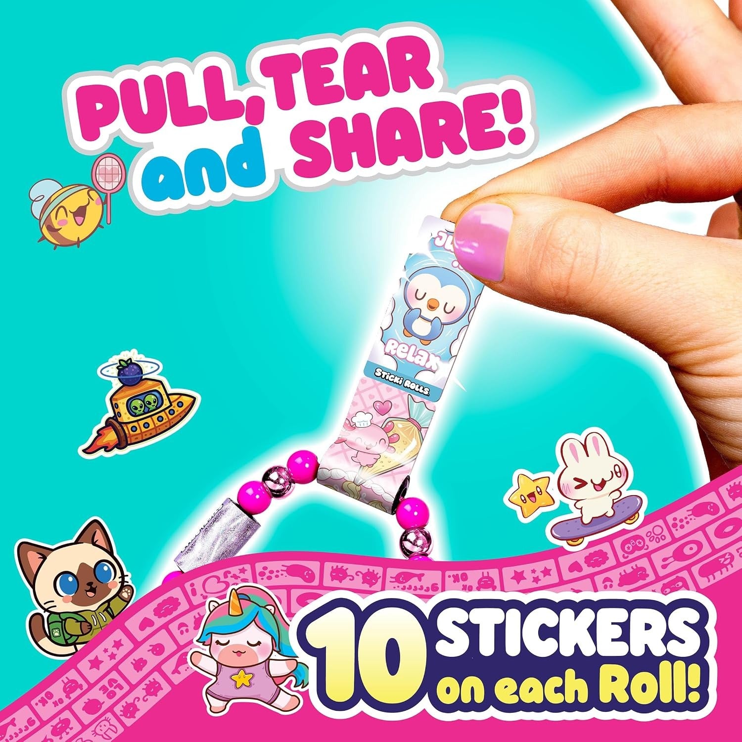 Sticki Rolls Sticki Book Series 3 with Wearable Shareable Sticker Bracelet