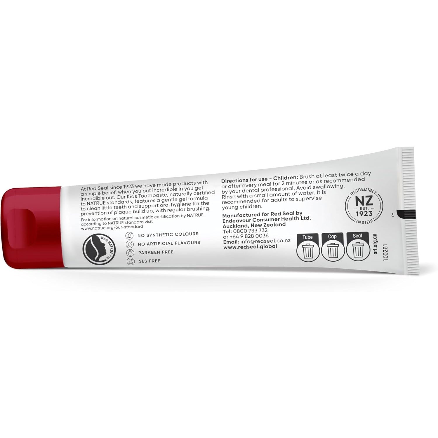 Red Seal Kids Fluoride-Free Toothpaste Gel, 70g - Tutti Fruitti (Exp 08/28)