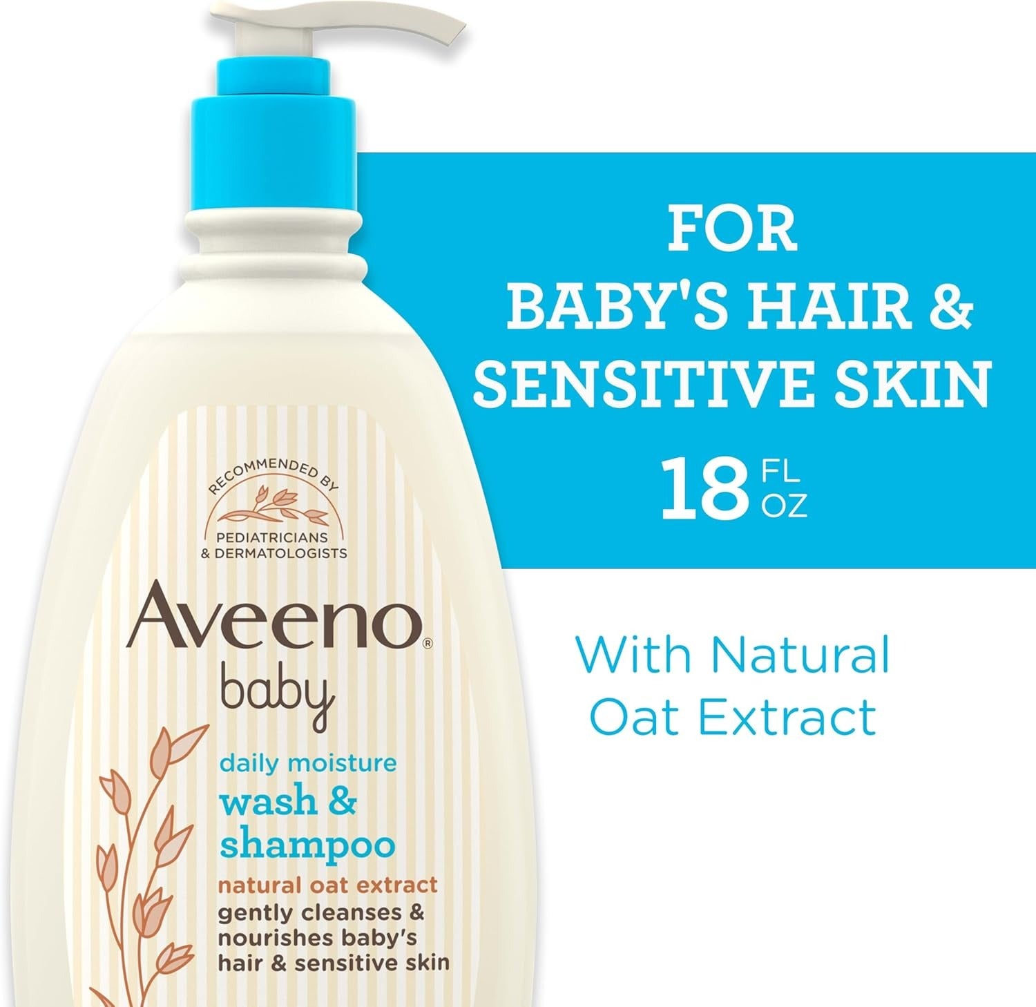 Aveeno Baby Daily Moisture Wash & Shampoo, 236ml (Exp 12/28)