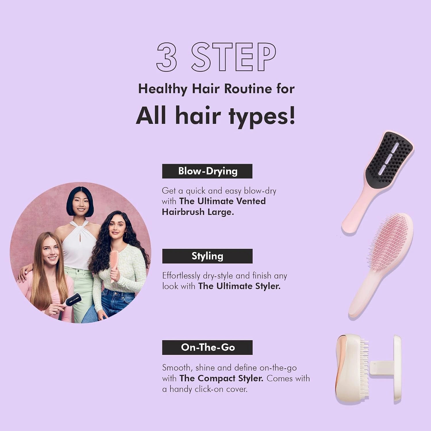 Tangle Teezer Compact Styler Detangling Hairbrush (4 Designs)