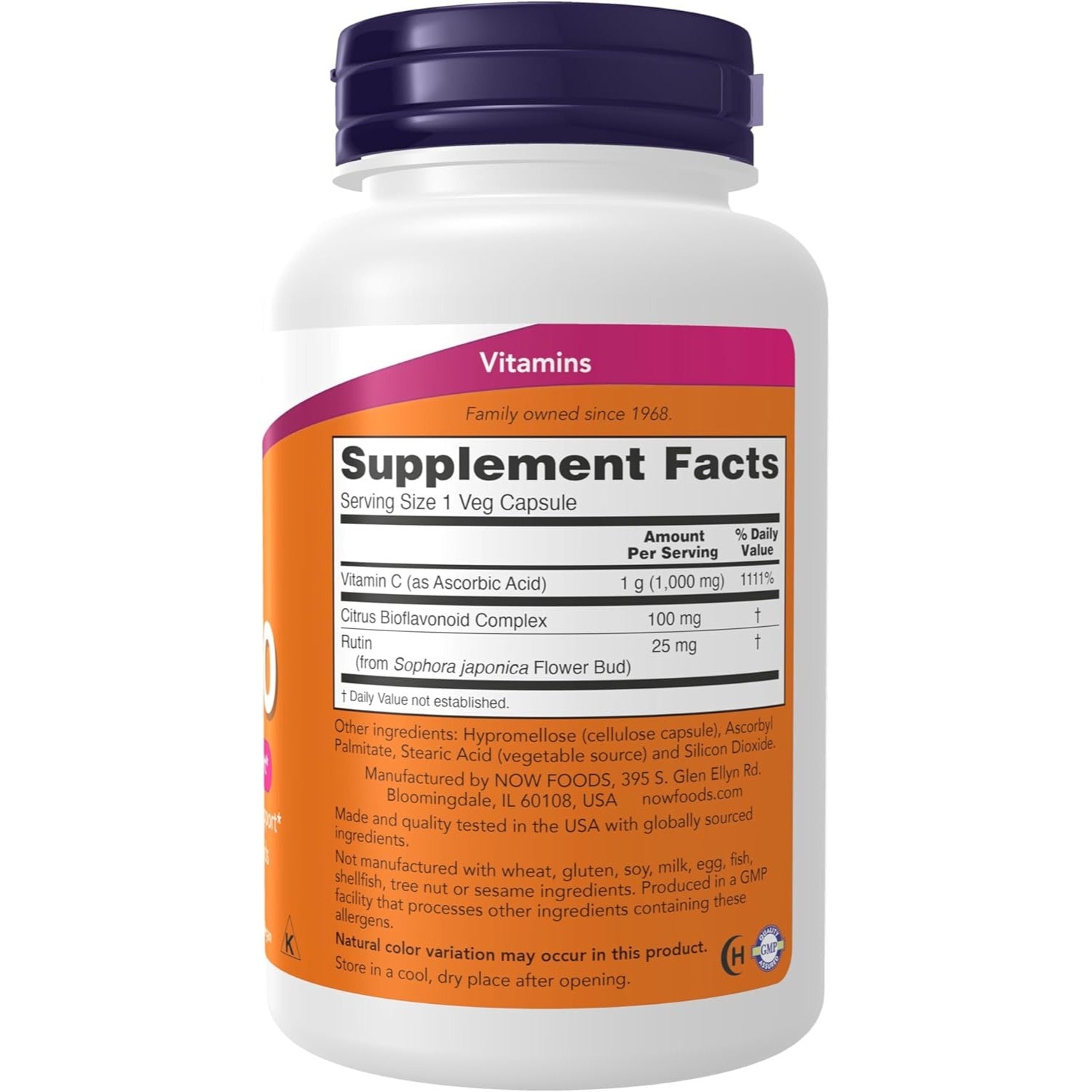 NOW Foods Vitamins C-1000 Bioflavonoids with Antioxidant & Collagen Support, 100 Veg Caps (Exp 11/27)