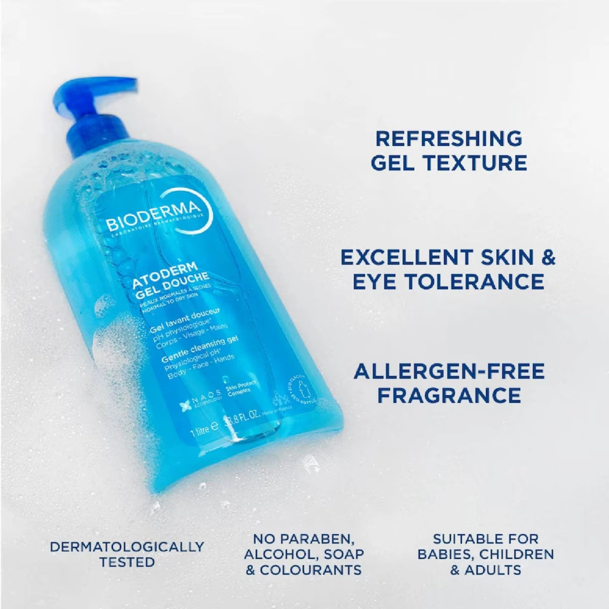 Bioderma Atoderm Gentle Cleansing Gel, 1L (2 Types)