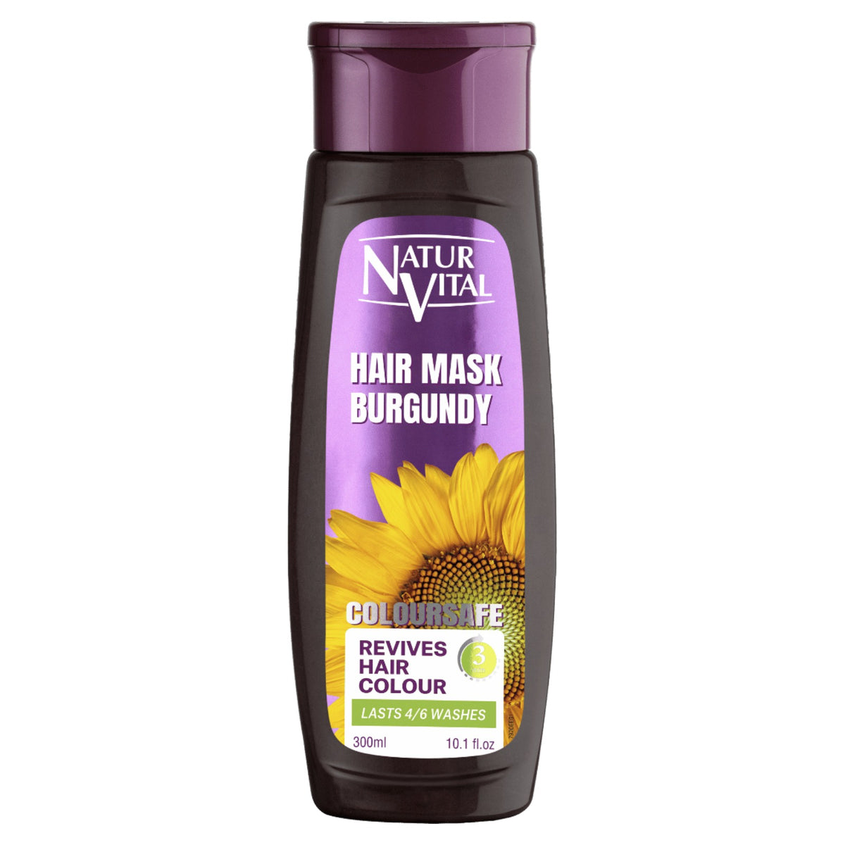 NaturVital ColourSafe Hair Mask, 300ml - Burgundy (Exp 03/31)