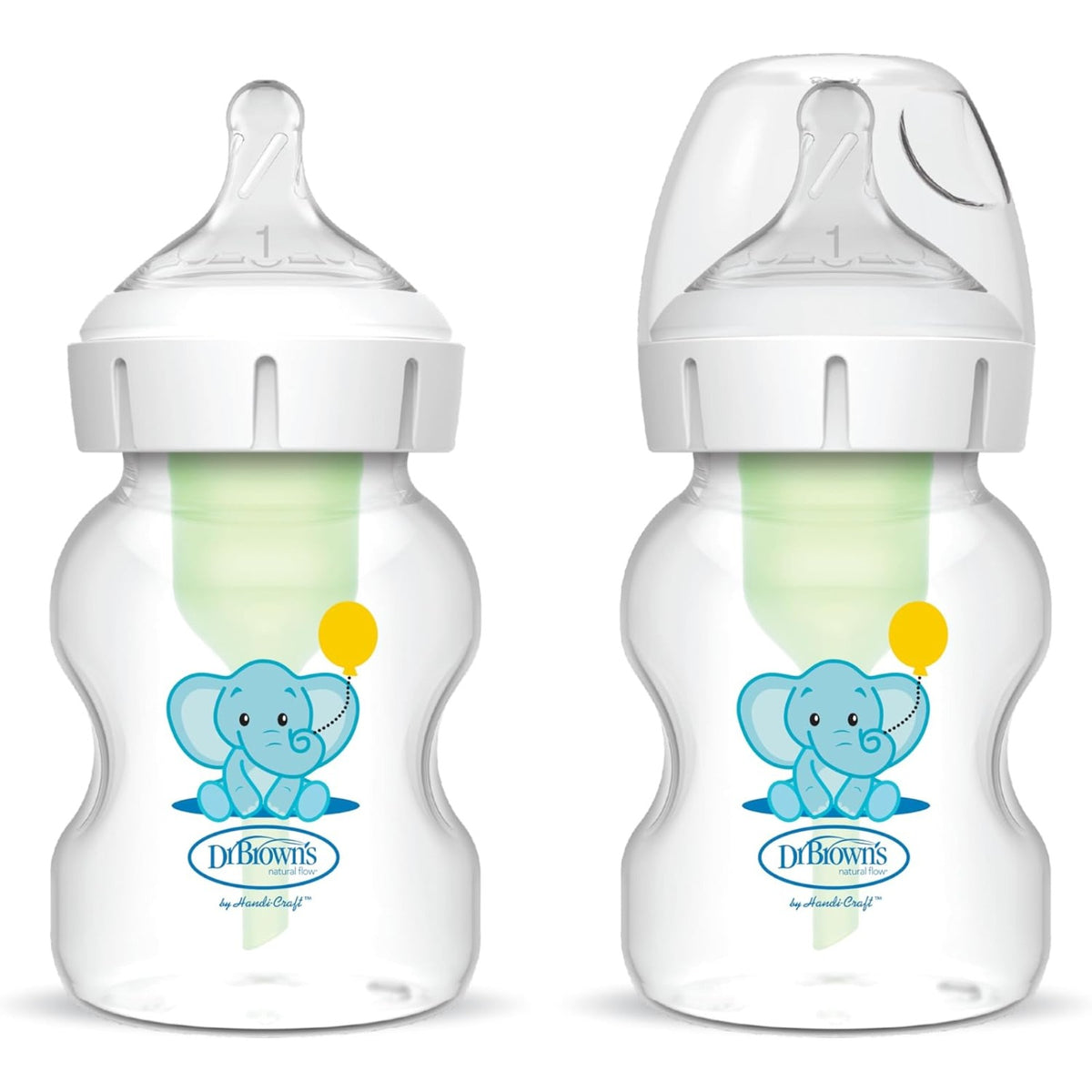 Dr. Brown's Options+ Wide-Neck PP Baby Bottles, 5oz/150ml (7 Types) | 1/2/3pk - Various Designs