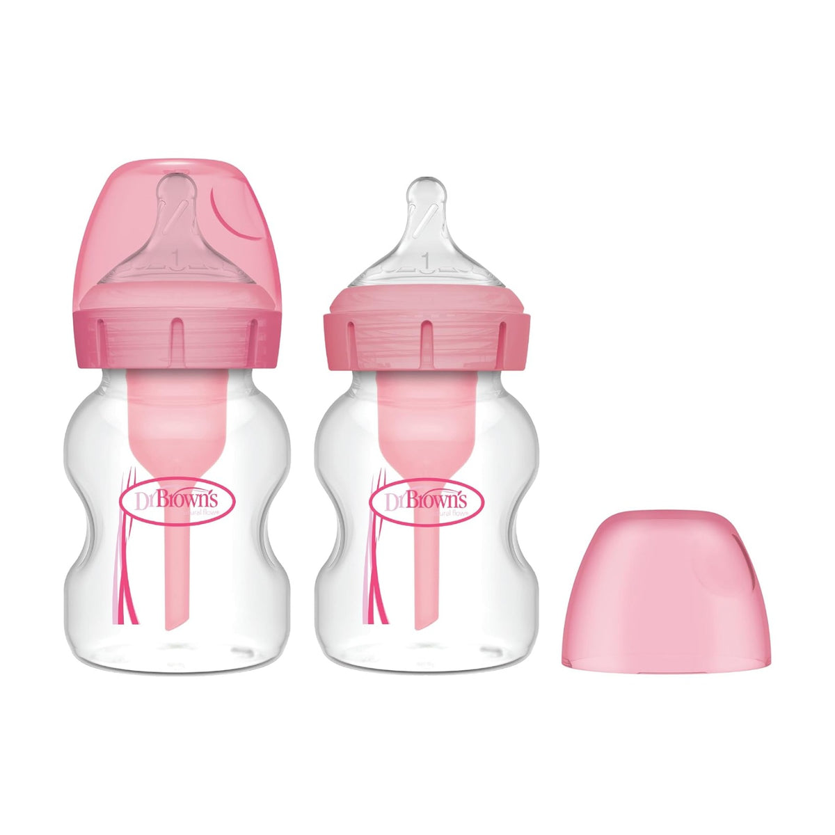 Dr. Brown's Options+ Wide-Neck PP Baby Bottles, 5oz/150ml (7 Types) | 1/2/3pk - Various Designs