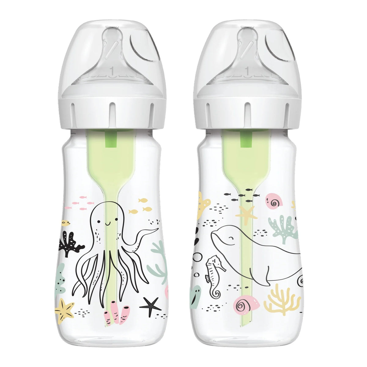 Dr. Brown's Options+ Wide-Neck PP Baby Bottles, 9oz/270ml (13 Types) | 1/2/3pk - Various Designs