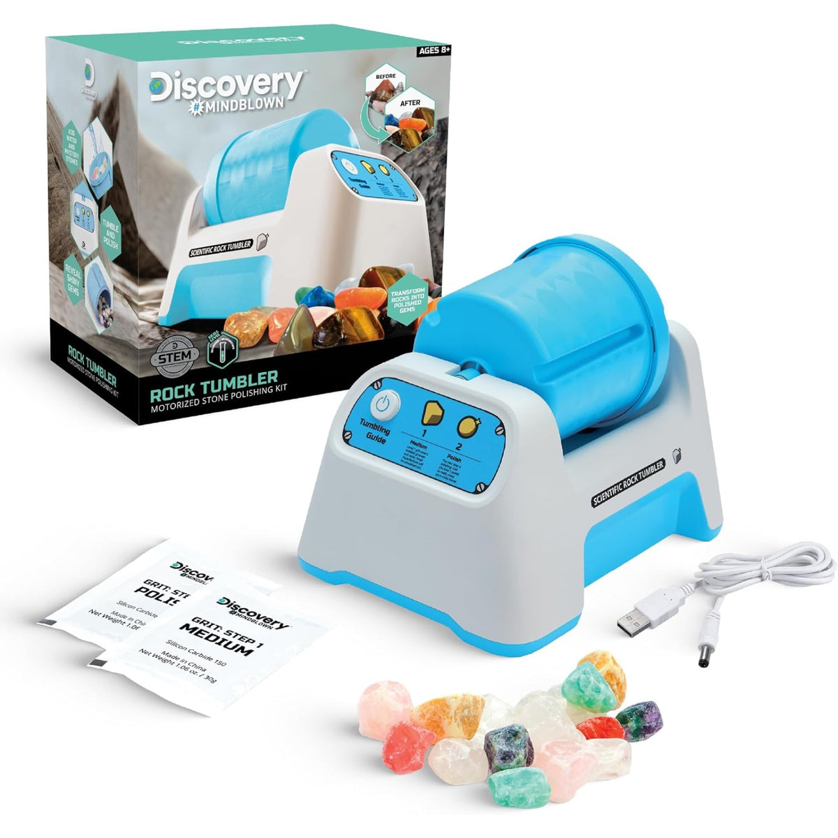 Discovery #MINDBLOWN Rock Tumbler Motorized Stone Polishing Kit