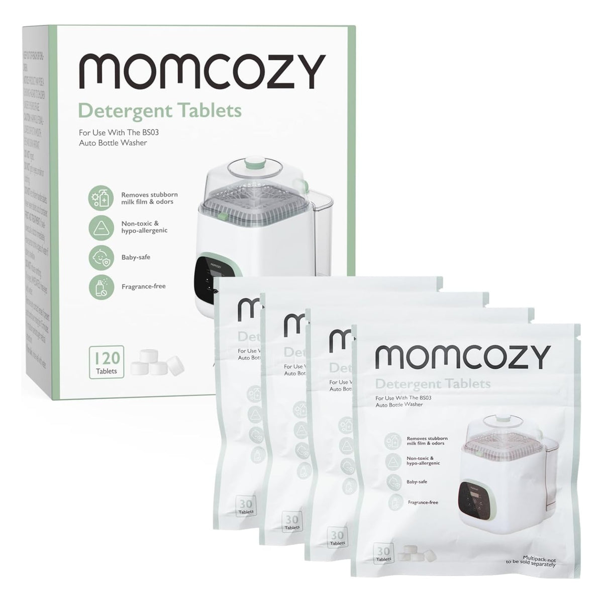 Momcozy Official Washing Block for Momcozy KleanPal Pro, 120 Tablets (Exp 05/28)
