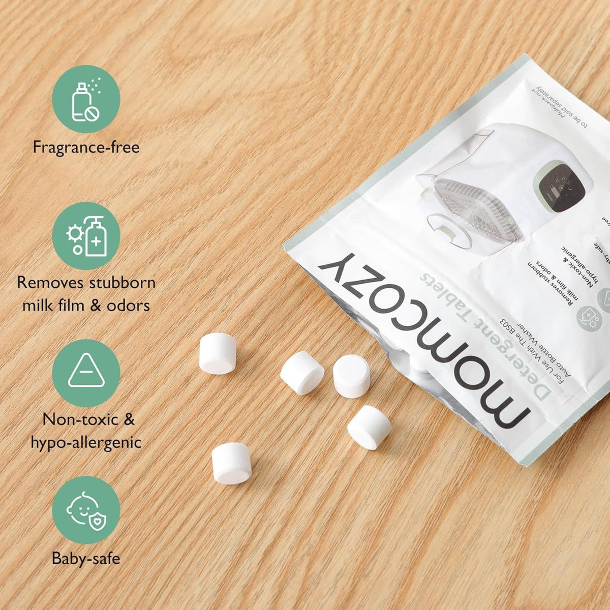 Momcozy Official Washing Block for Momcozy KleanPal Pro, 120 Tablets (Exp 05/28)