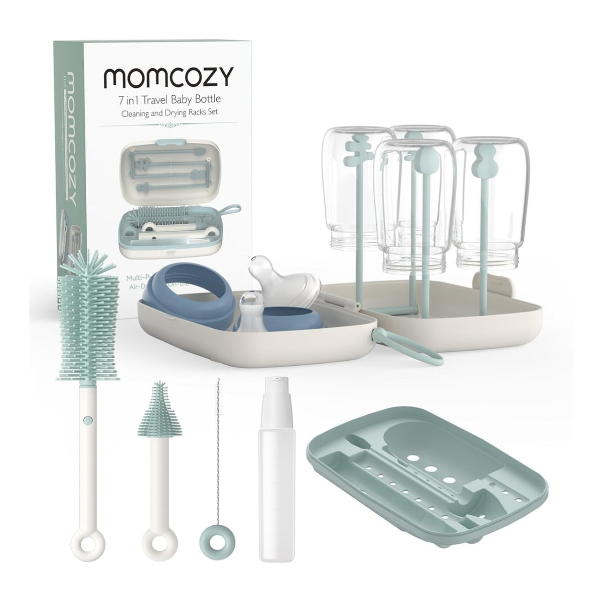 Momcozy 7-in-1 Travel Baby Bottle Brush Kit
