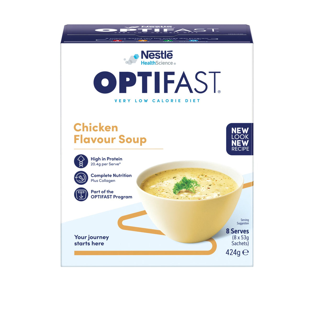 Nestle Optifast VLCD Chicken Flavour Soup, 8pks x 53g (Exp 07/27)