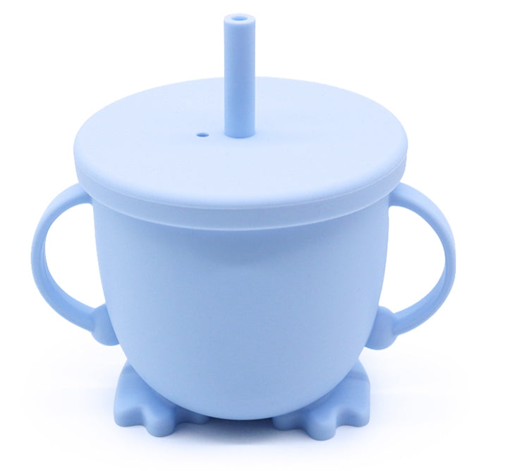 Biomom Happy Feet Silicone Straw Cup (5 Colours) - Pupsik Singapore