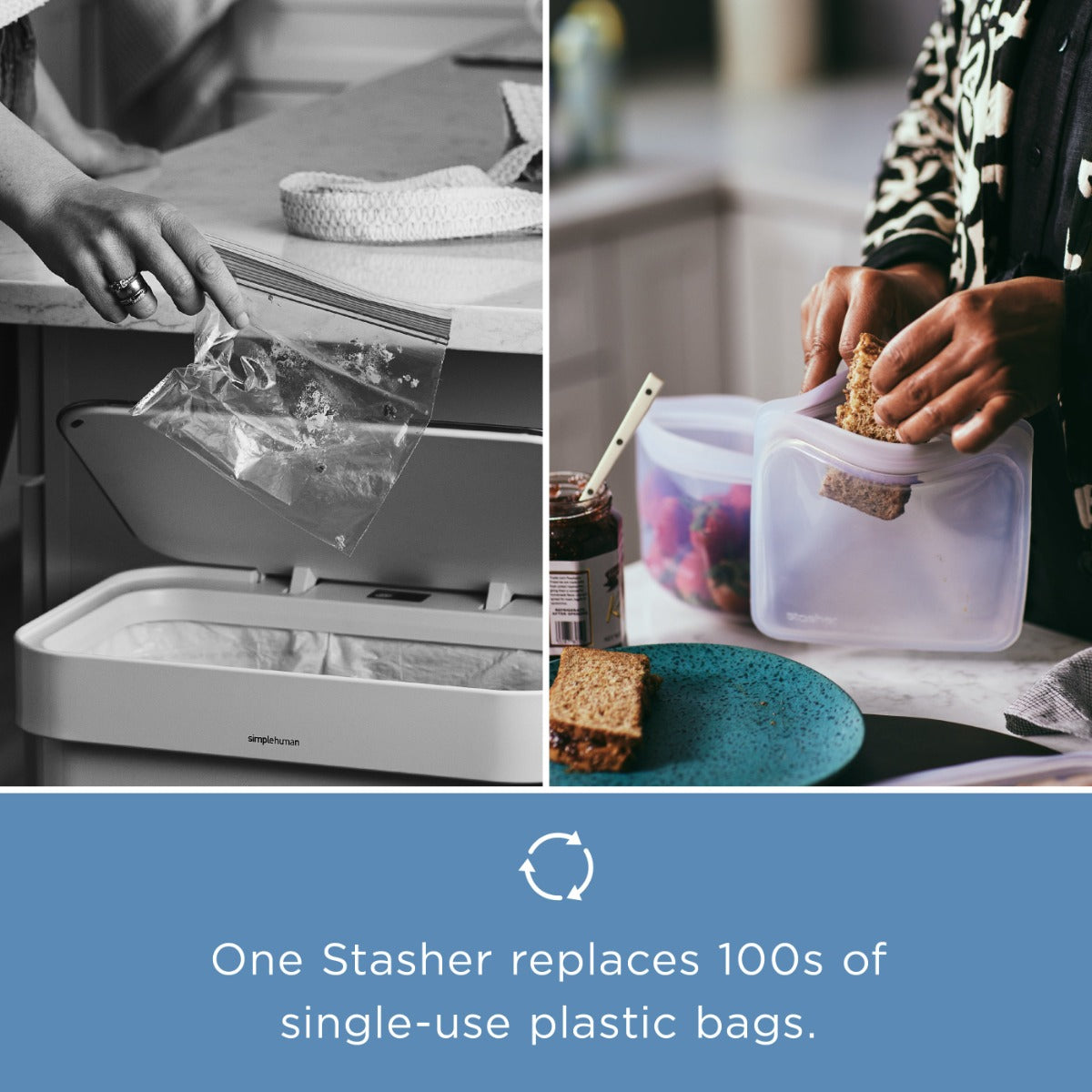 Stasher Reusable Silicone Snack Bag - Small (290ml) - 5 Colors
