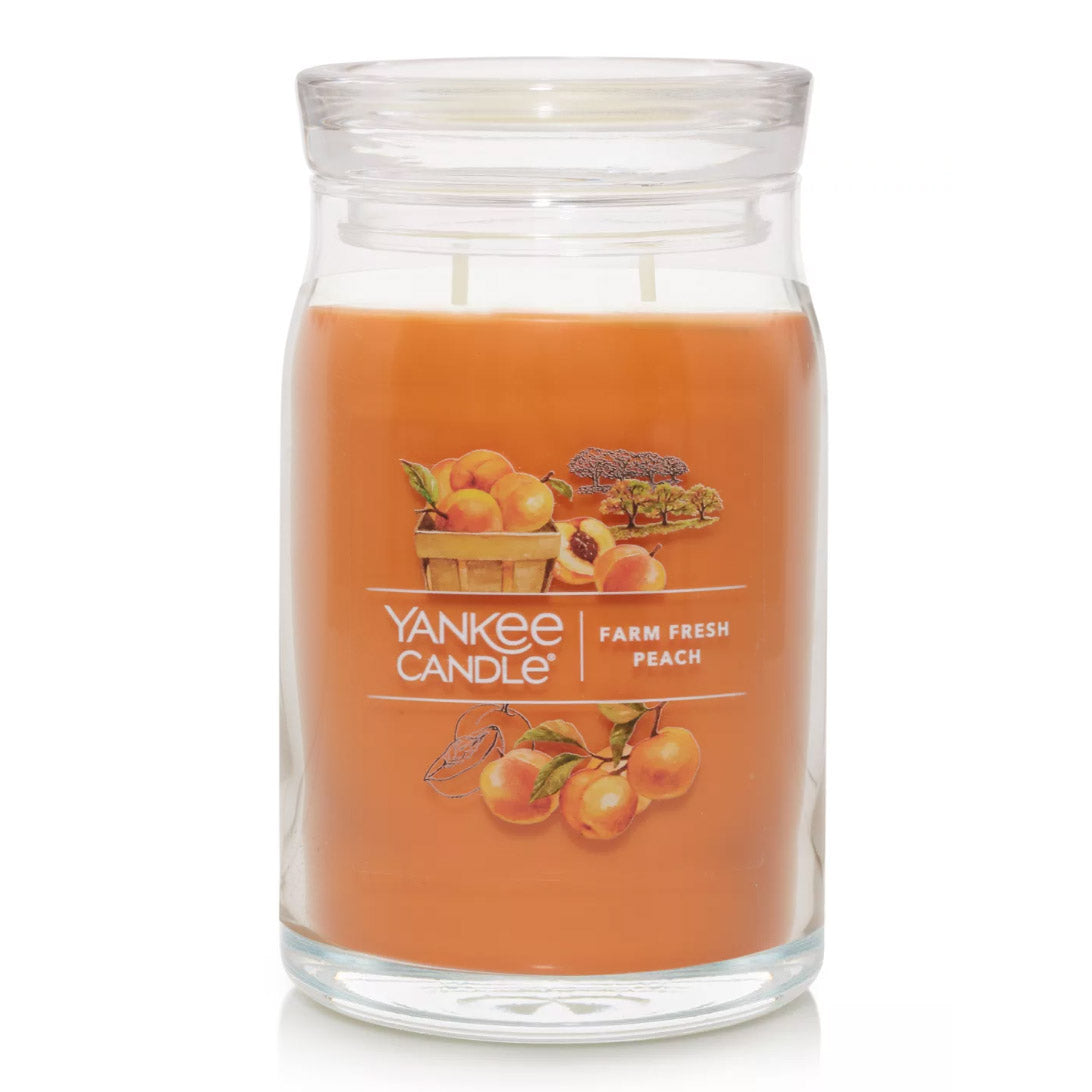 Yankee Candle Signature Large Jar Candle, 2-wicks (20oz) - Farm Fresh Peach