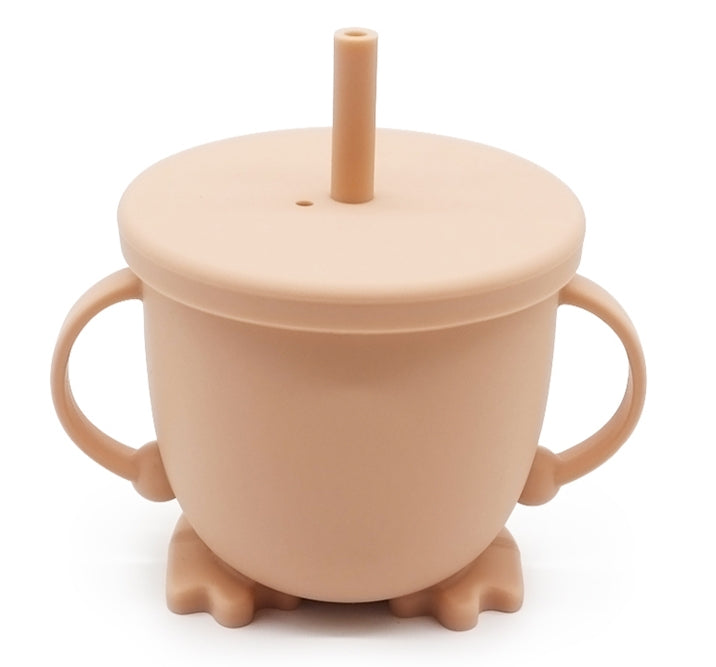 Biomom Happy Feet Silicone Straw Cup (5 Colours) - Pupsik Singapore