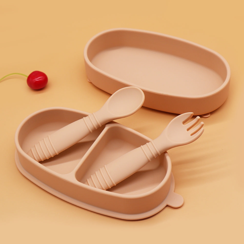 Biomom Baby Silicone Suction Bento Bowl & Utensil Set (7 Colours) - Pupsik Singapore