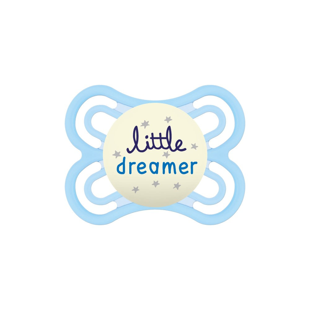 MAM Perfect Night Pacifier with Case, 2-6M (2 Assorted Designs)