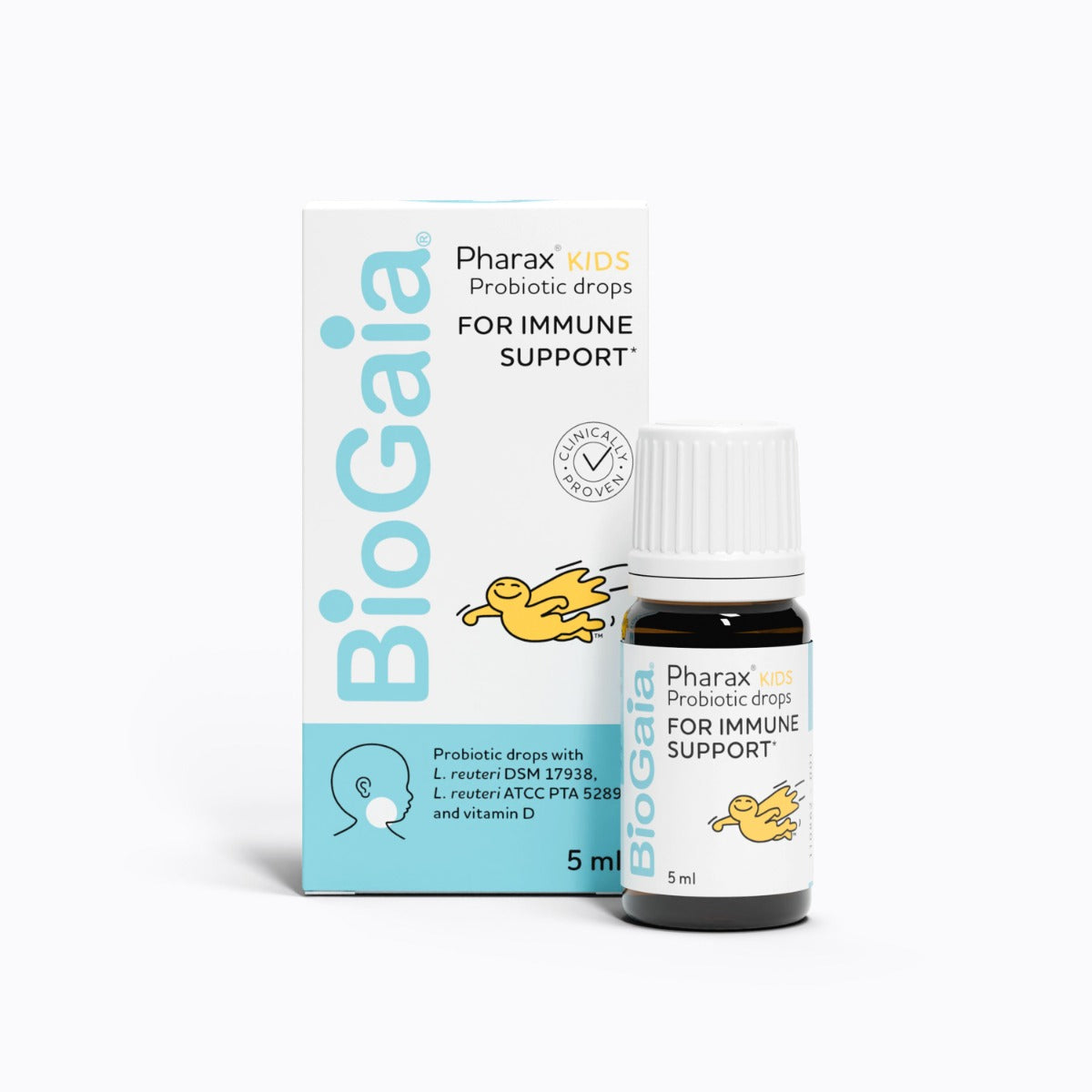 BioGaia Pharax Kids Probiotics Drop with Vitamin D for Immunity, 5ml - UK Version (Exp 09/25)