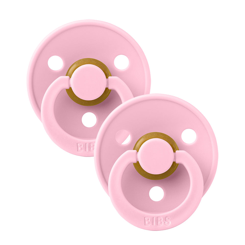 Bibs Round Colour Pacifier (2pk) - Baby Pink (2 Sizes) - Made in Denmark/EU