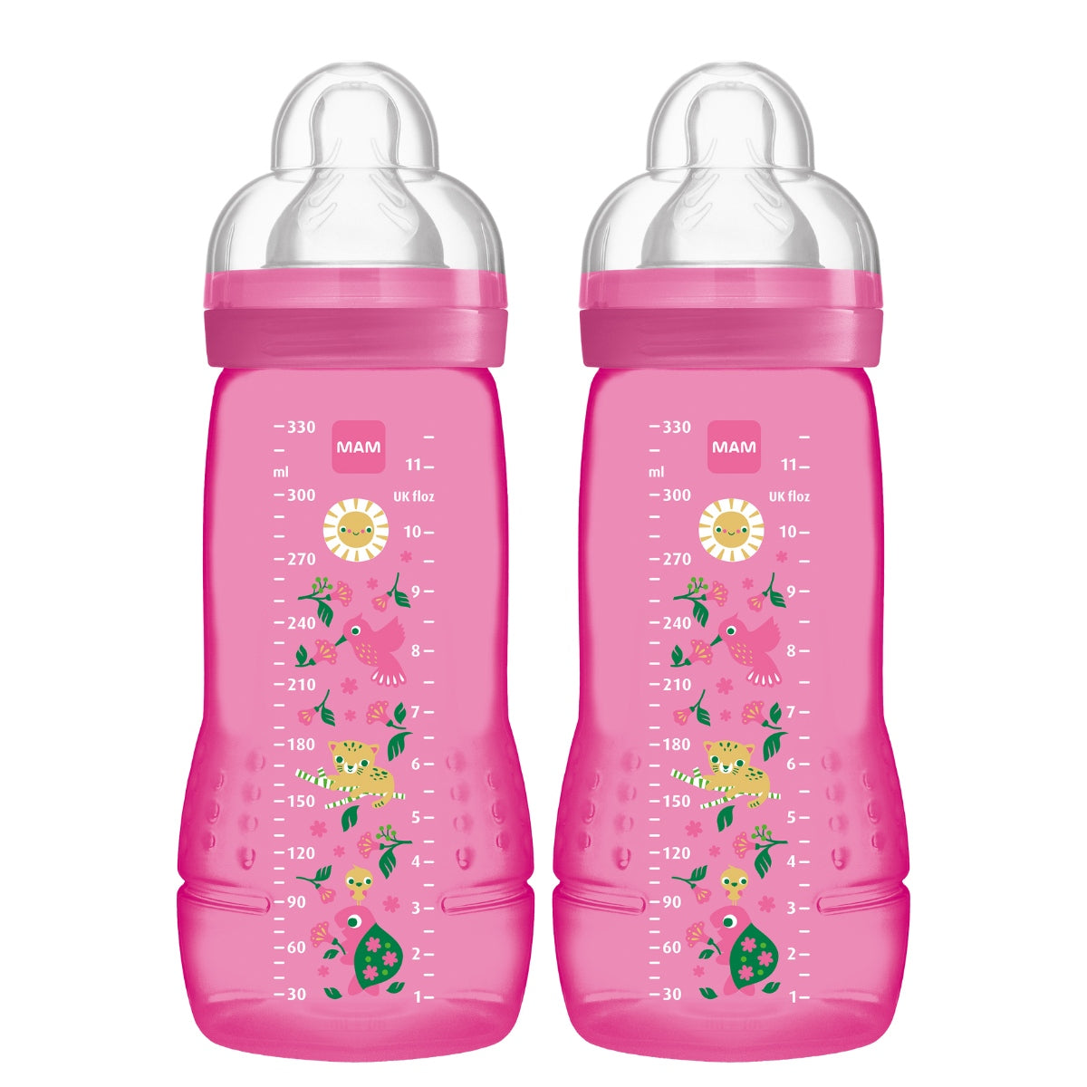 MAM Easy Active Baby Bottle, 2 x 330ml (3 Assorted Designs) - Pupsik Singapore