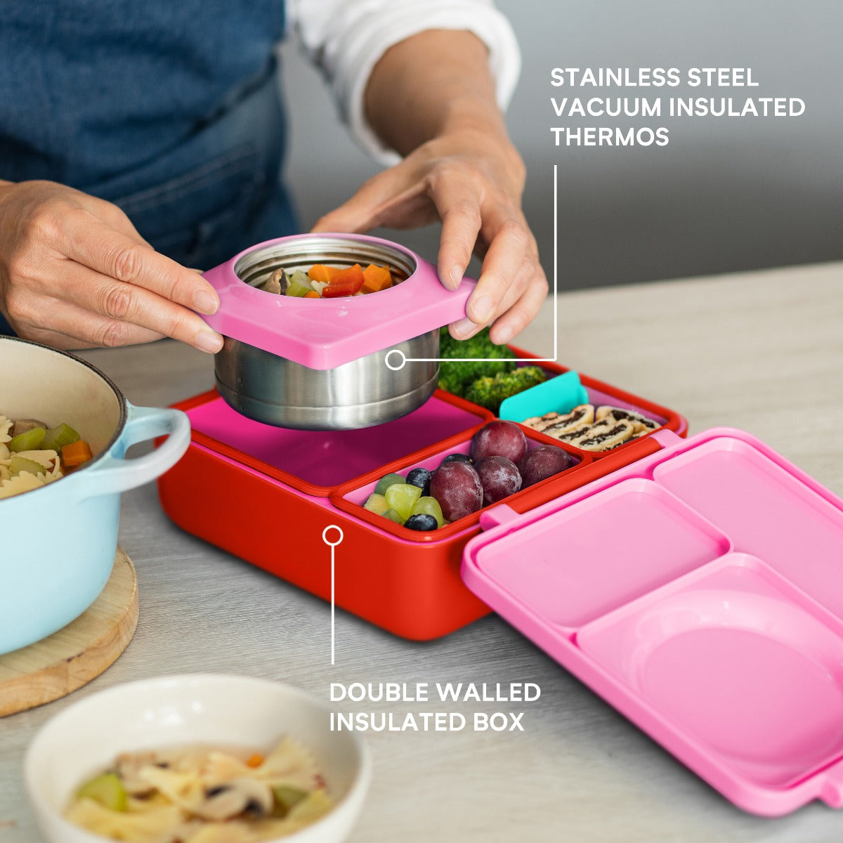 OmieBox Hot & Cold Insulated Bento Box (6 Colours) - Pupsik Singapore