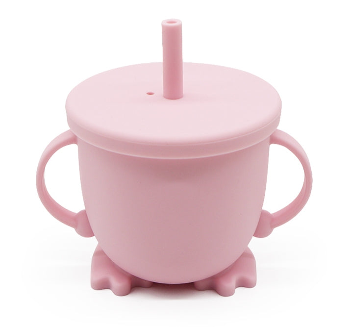Biomom Happy Feet Silicone Straw Cup (5 Colours) - Pupsik Singapore