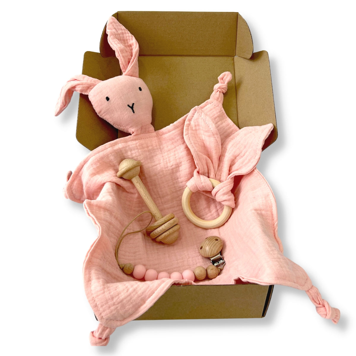 A, Apple Pie Playful Bunny Baby Gift Set (5 Colors) - Pupsik Singapore