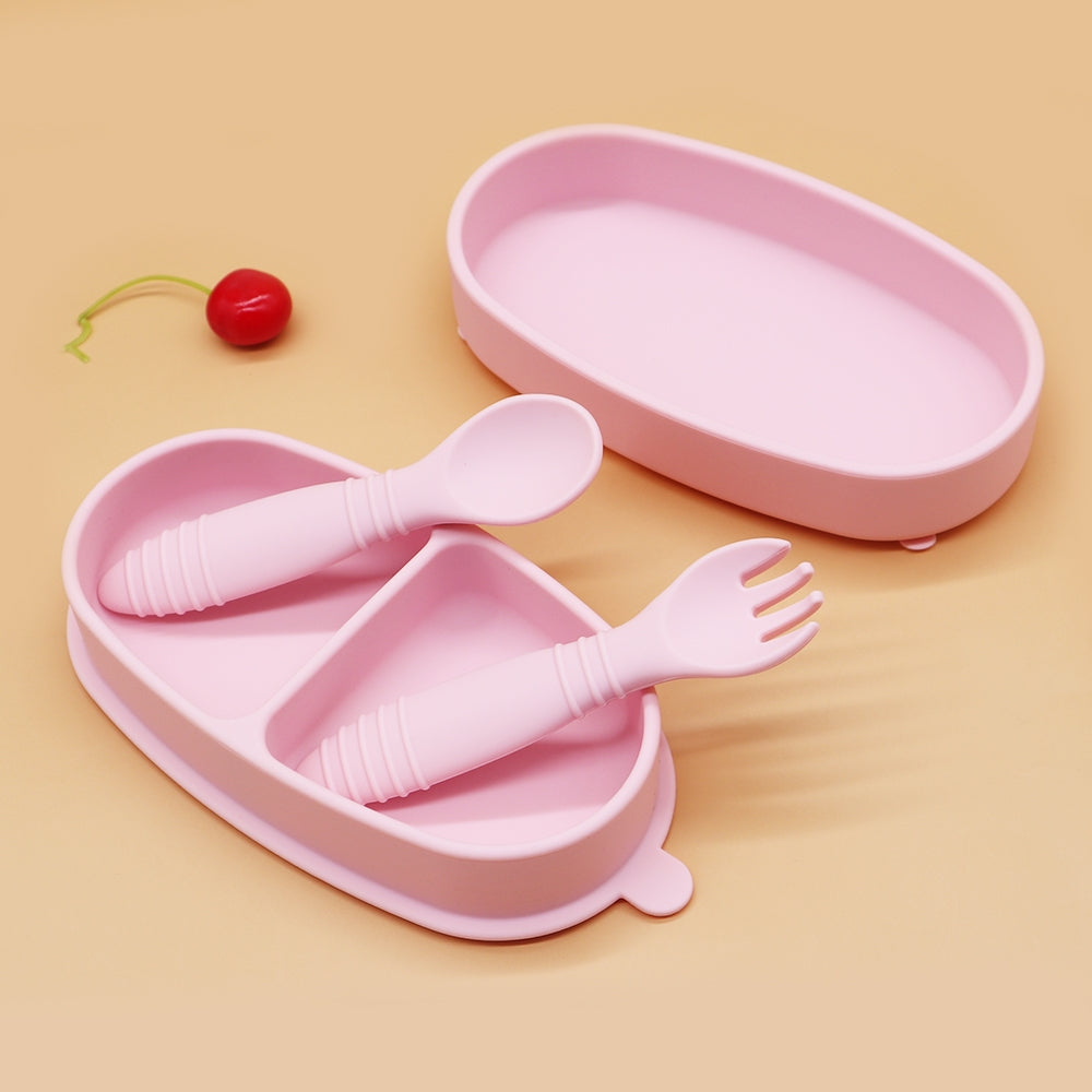 Biomom Baby Silicone Suction Bento Bowl & Utensil Set (7 Colours) - Pupsik Singapore