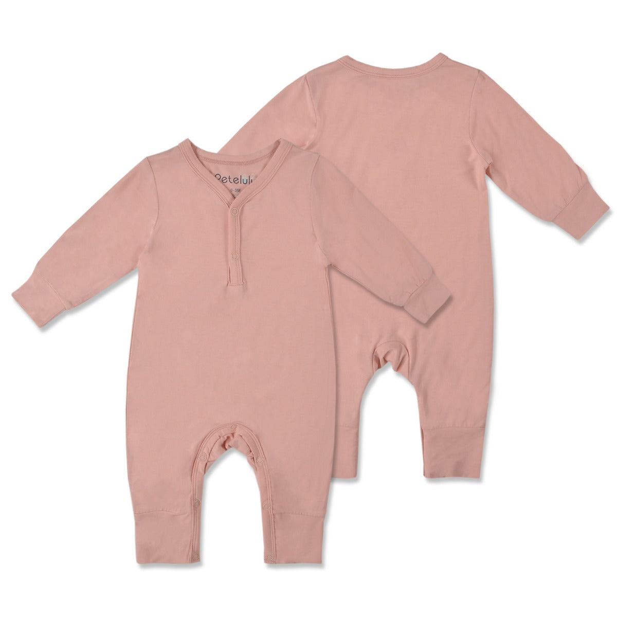 Petelulu Bamboo Long-Sleeves Onesie - Pink (2 Sizes)