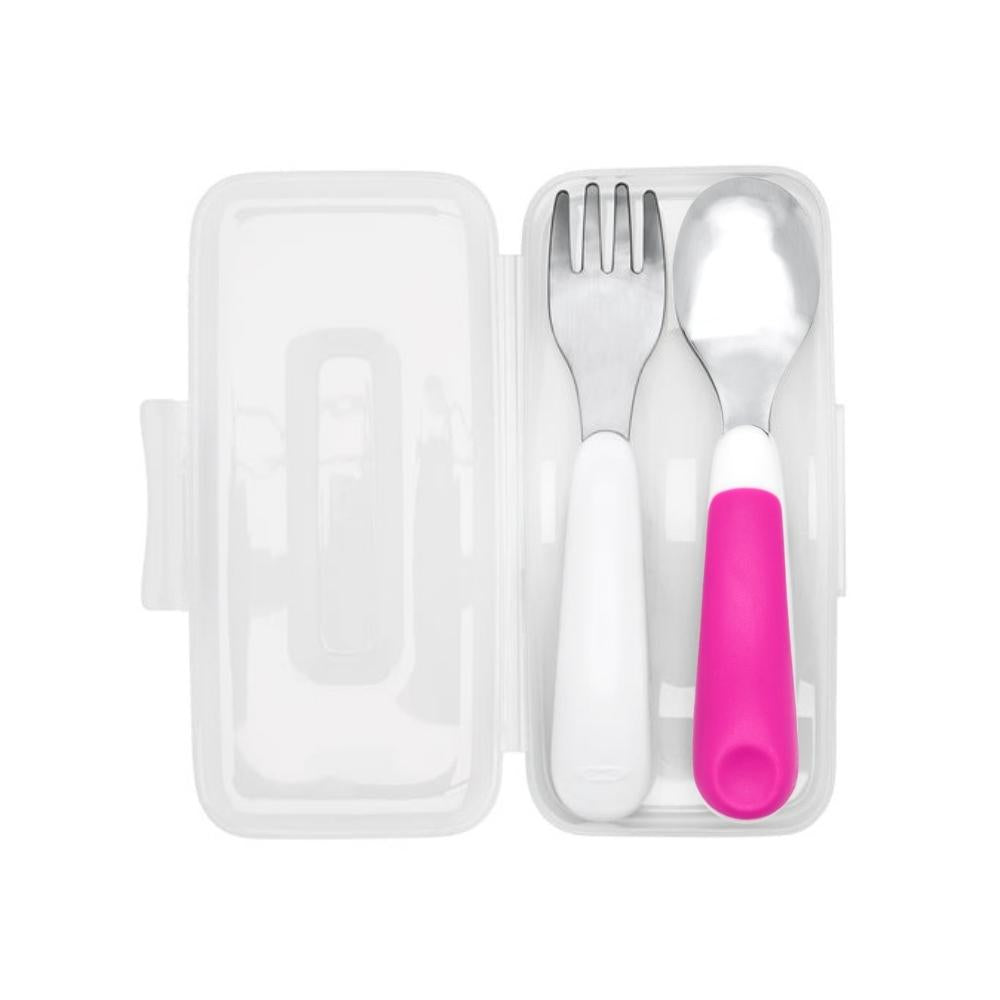 OXO Tot On-the-Go Fork and Spoon Set with Travel Case (7 Designs) - Pupsik Singapore